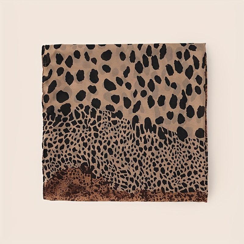 Leopard Print Scarf Breathable Casual Shawl Gauze Scarves Windproof