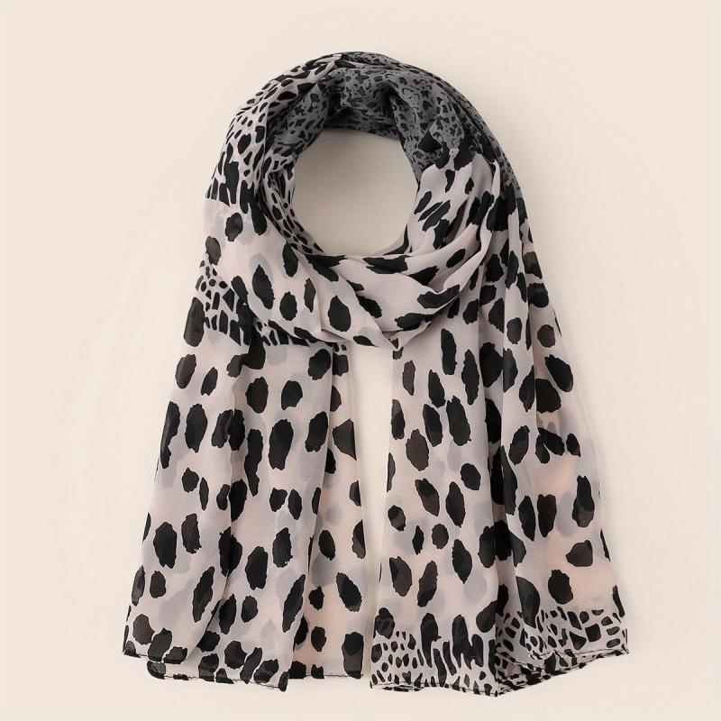 Leopard Print Scarf Breathable Casual Shawl Gauze Scarves Windproof