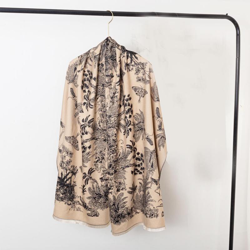 Vintage Jacquard Large Scarf Shawl Women - Windproof Warm Wrap