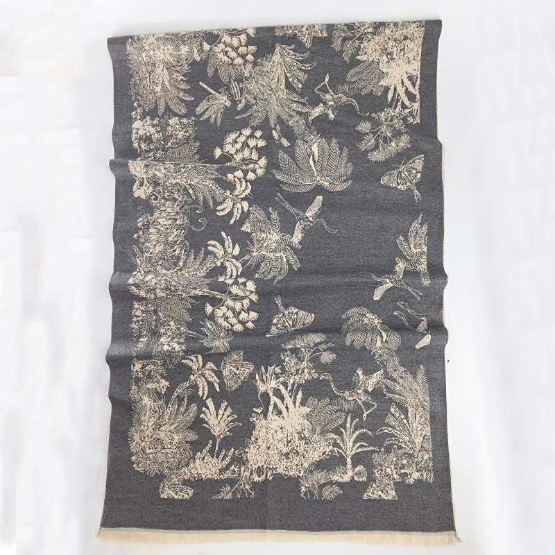 Vintage Jacquard Large Scarf Shawl Women - Windproof Warm Wrap