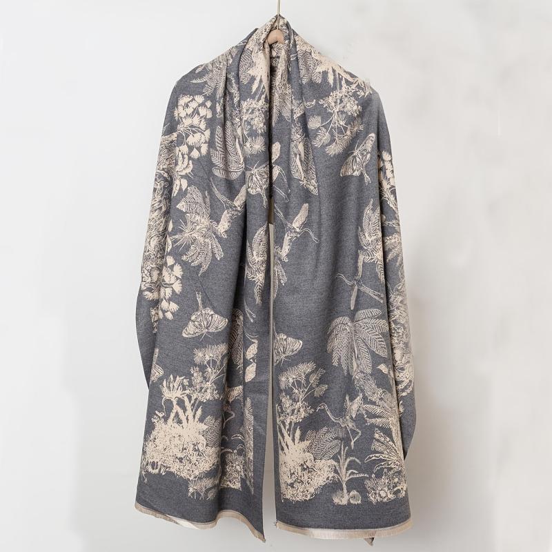 Vintage Jacquard Large Scarf Shawl Women - Windproof Warm Wrap