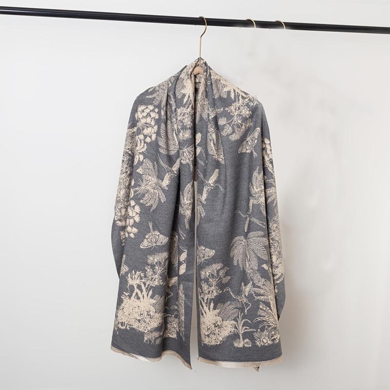 Vintage Jacquard Large Scarf Shawl Women - Windproof Warm Wrap