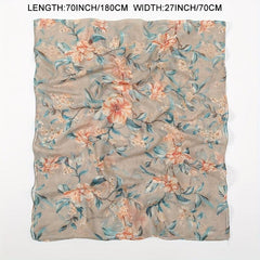 Vintage Floral Print Scarf Windproof Shawl Women Head Wrap
