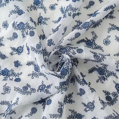 Navy Floral Print Scarf Tassel Shawl Breathable Outdoor Beach Travel