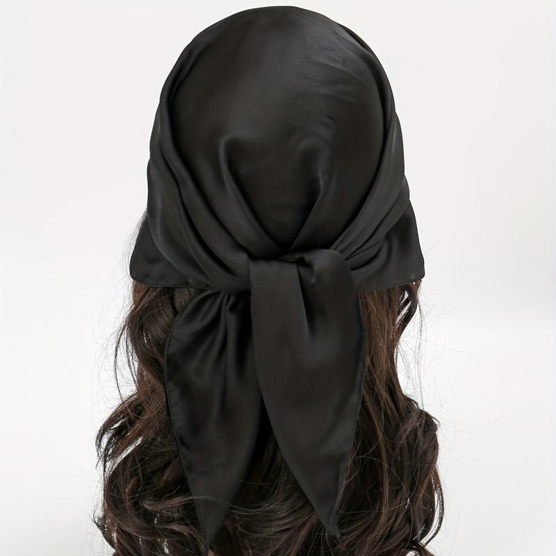 Satin Bandana Square Scarf Necktie Head Wrap Hair Accessory