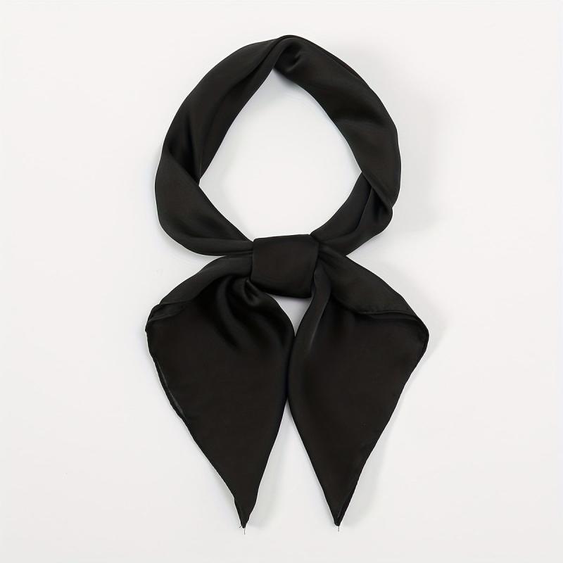 Satin Bandana Square Scarf Necktie Head Wrap Hair Accessory