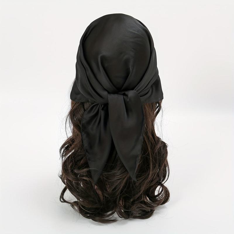 Satin Bandana Square Scarf Necktie Head Wrap Hair Accessory