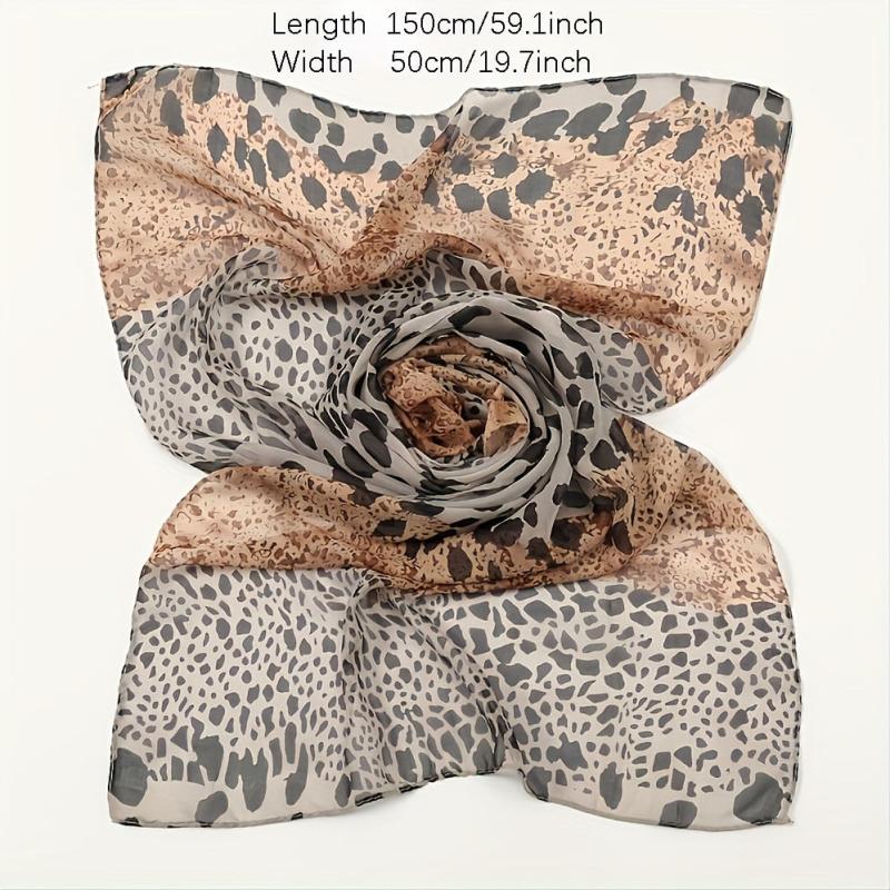 Leopard Print Chiffon Scarf Women's Scarf