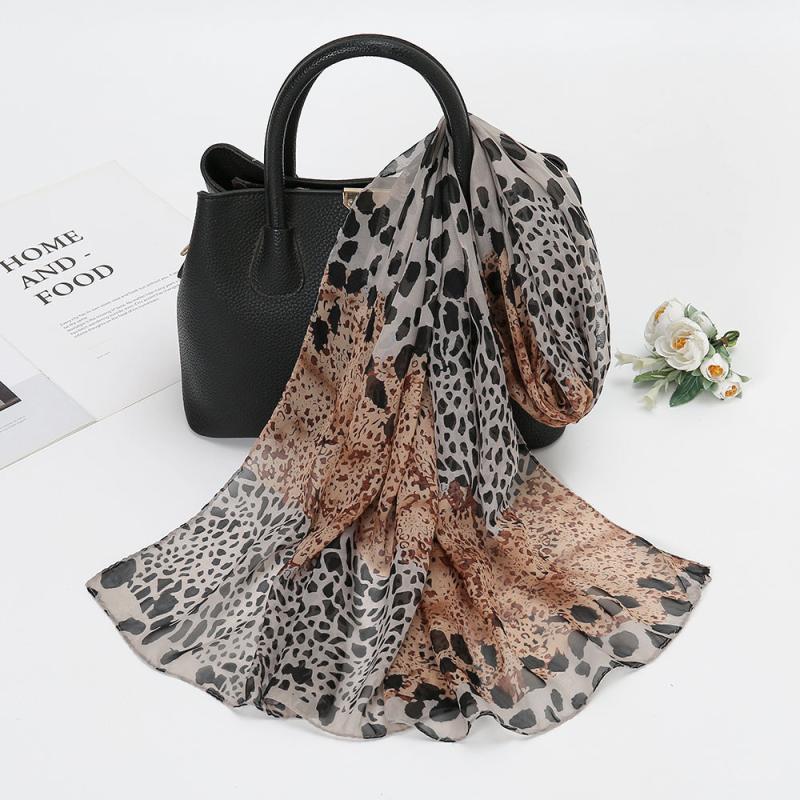 Leopard Print Chiffon Scarf Women's Scarf