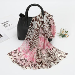 Leopard Print Chiffon Scarf Women's Scarf