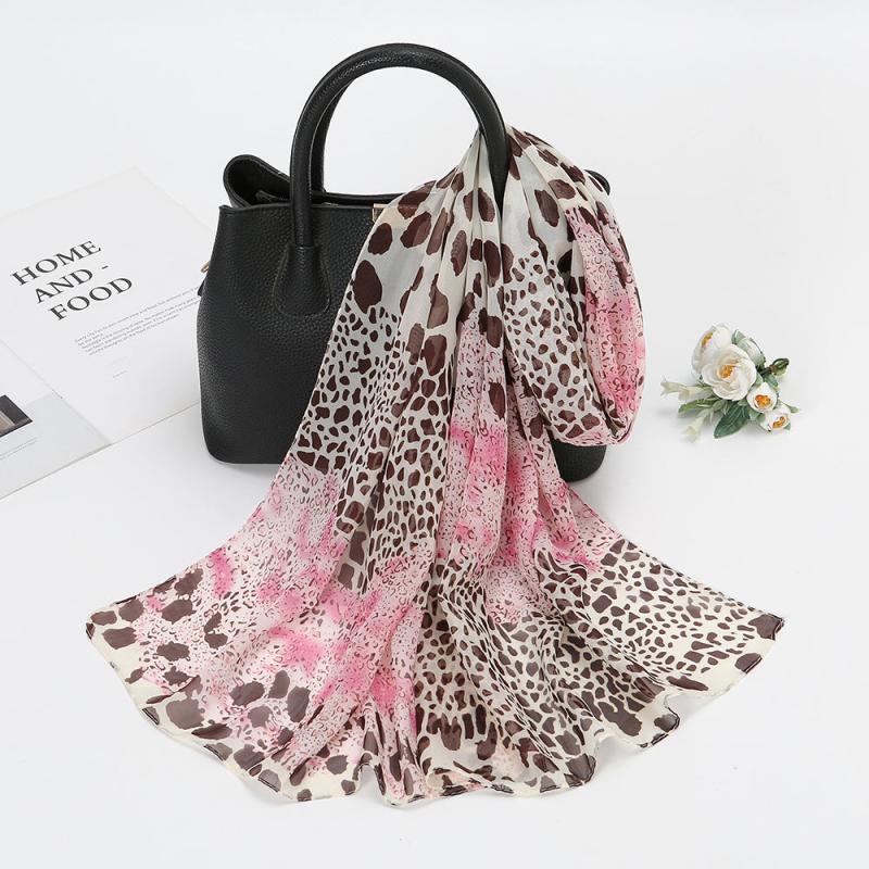 Leopard Print Chiffon Scarf Women's Scarf