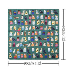 Cartoon Lady Silk Scarf Bandana Printed Thin Headscarf