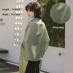 Glitter Tassel Shawl Long Scarf Wrap Women Cape For Party