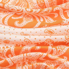 Orange Paisley Print Bandana Square Scarf Neckerchief Head Wrap Hair Accessory