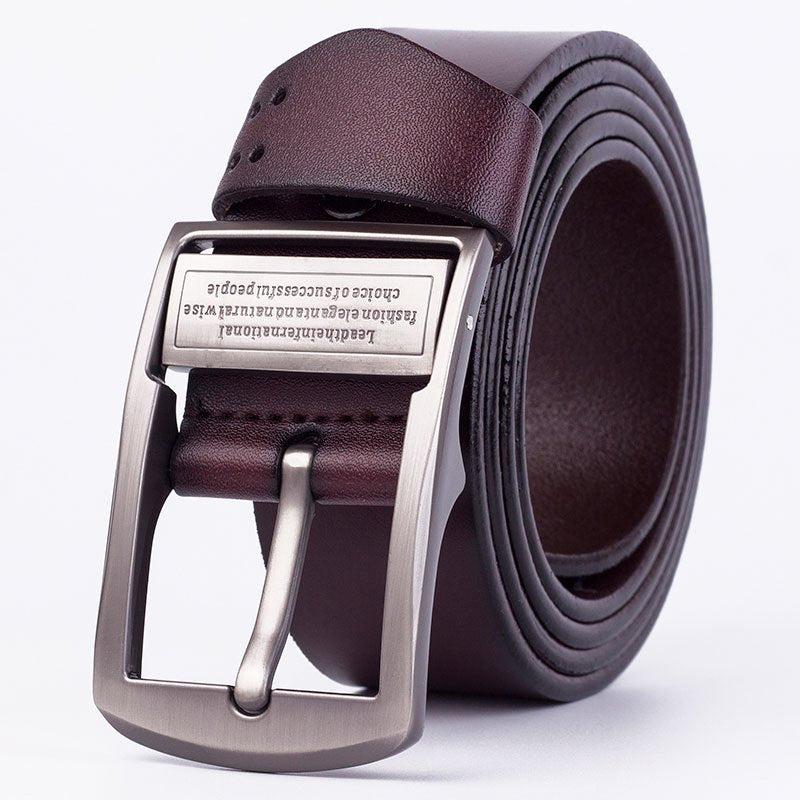 Men's Leather Pin Buckle Leather Belt Male Antique Belt Casual Solid Cowhide Jea