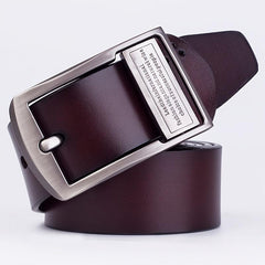 Men's Leather Pin Buckle Leather Belt Male Antique Belt Casual Solid Cowhide Jea