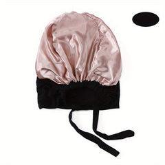Satin Lined Inner Cap Double Layer Head Scarf Soft Lace Up Head Wraps Hijab Hat