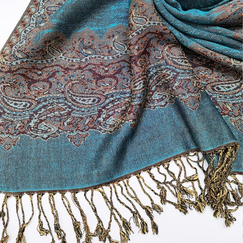 Classic Paisley Jacquard Tassel Scarf Wrap Women's Shawl