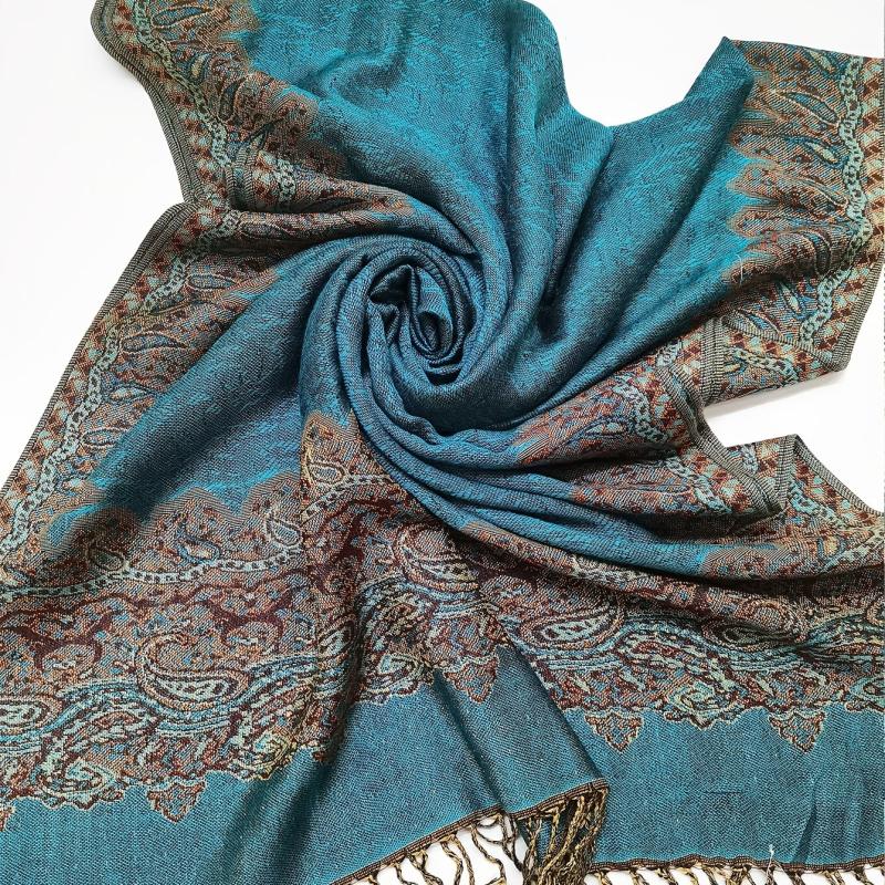Classic Paisley Jacquard Tassel Scarf Wrap Women's Shawl