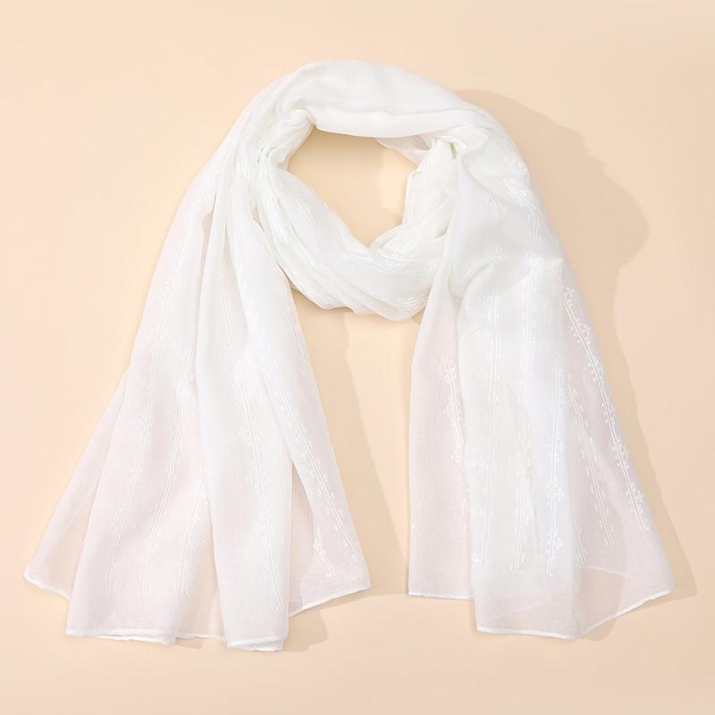 Linen Print Scarf Solid Winter Scarf Women