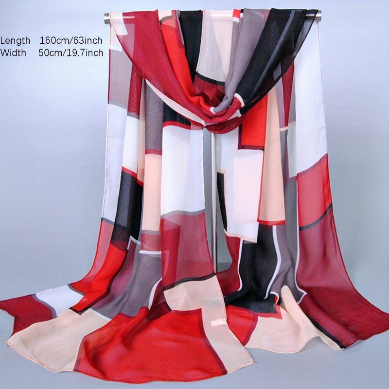 Chiffon Geometric Square Scarf Women's Shawl
