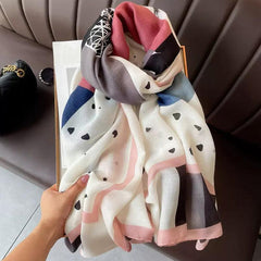 Women Autumn Winter Thin Silk Scarf