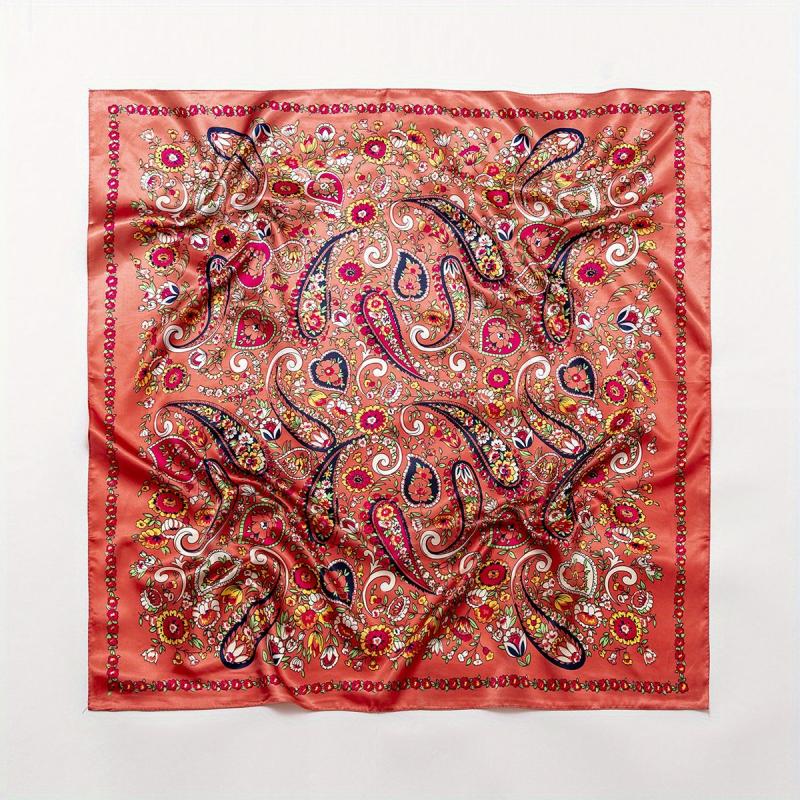 Colorful Paisley Print Bandana Silk Scarf Hair Accessories