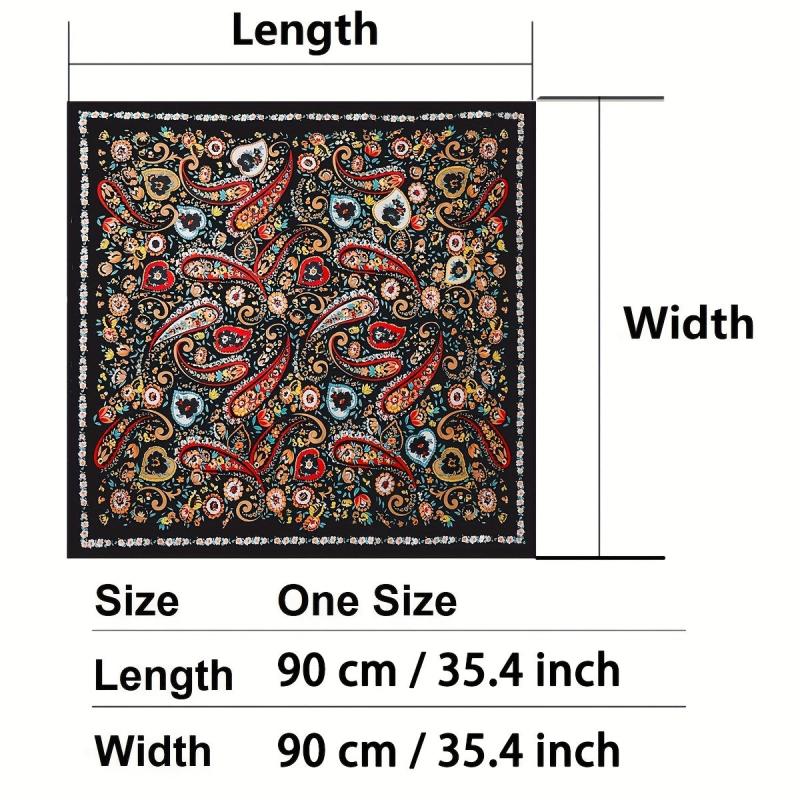 Colorful Paisley Print Bandana Silk Scarf Hair Accessories