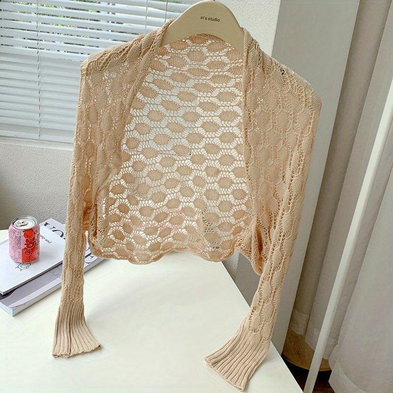 Casual Knitted Shawl Geometric Wrap Warm Cardigan for Spring & Summer