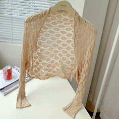 Casual Knitted Shawl Geometric Wrap Warm Cardigan for Spring & Summer