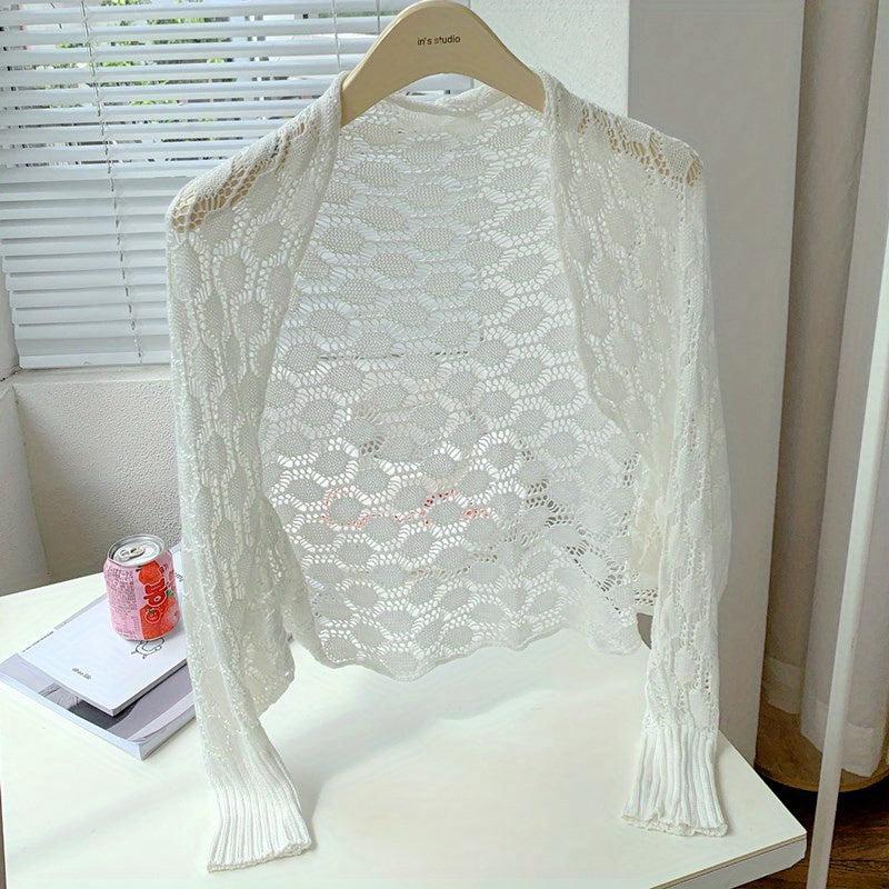 Casual Knitted Shawl Geometric Wrap Warm Cardigan for Spring & Summer
