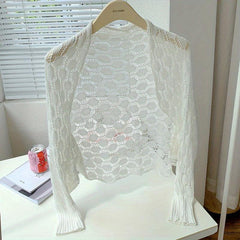 Casual Knitted Shawl Geometric Wrap Warm Cardigan for Spring & Summer