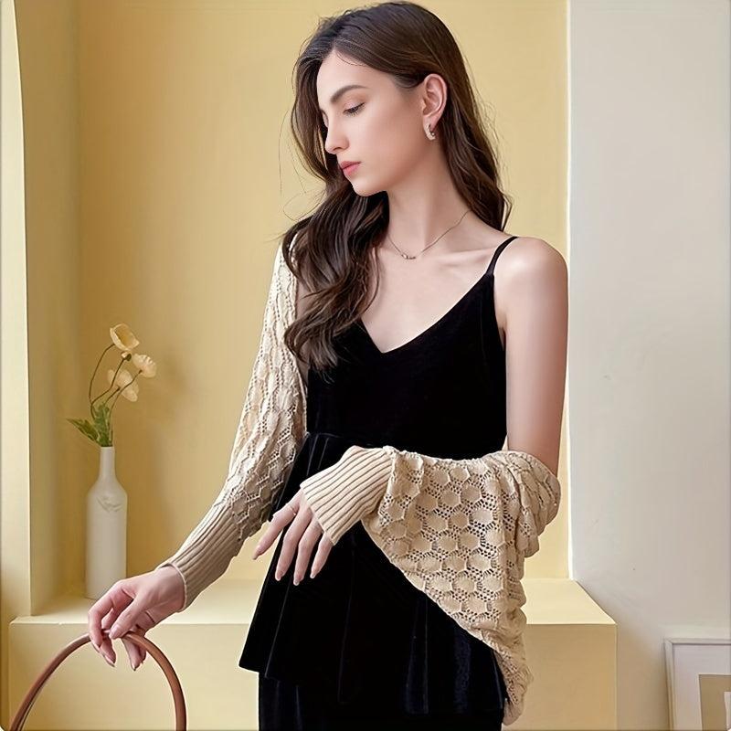 Casual Knitted Shawl Geometric Wrap Warm Cardigan for Spring & Summer