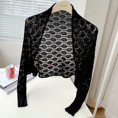 Casual Knitted Shawl Geometric Wrap Warm Cardigan for Spring & Summer