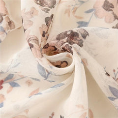 Floral Printed Sunscreen Tassel Scarf Shawl Lightweight