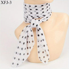 Polka Dot Print Chiffon Neckerchief Square Scarf Bandana Hair Accessories