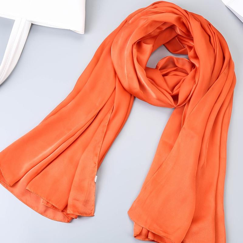 Thin Satin Scarf Oversized Beach Towel Silk Sunscreen Shawl