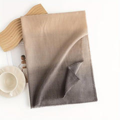 Gradient Raw Trim Scarf Large Shawl Windproof Warm Head Wraps