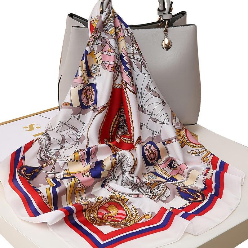 Silk Scarf Womens Printing Scarves Square Satin Headscarf