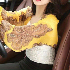 Women's Chiffon Sunscreen Shawl Paisley Print Long Sleeve Cape