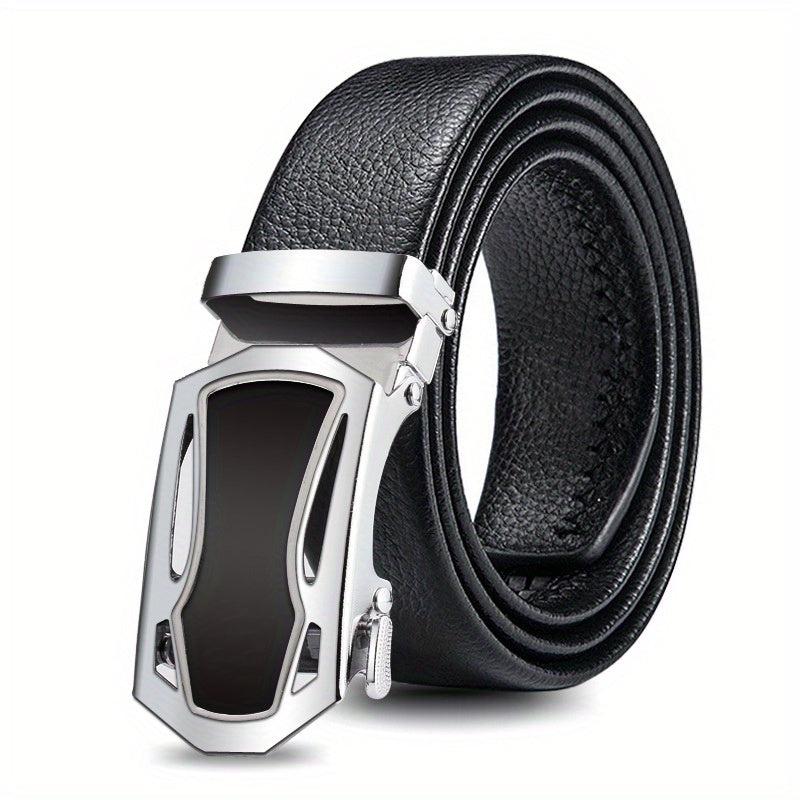Men's Automatic Buckle Belt PU Leather Business Suit Waist Strap