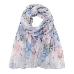 Floral Shawl Warm Yarn Scarf Beach For Women