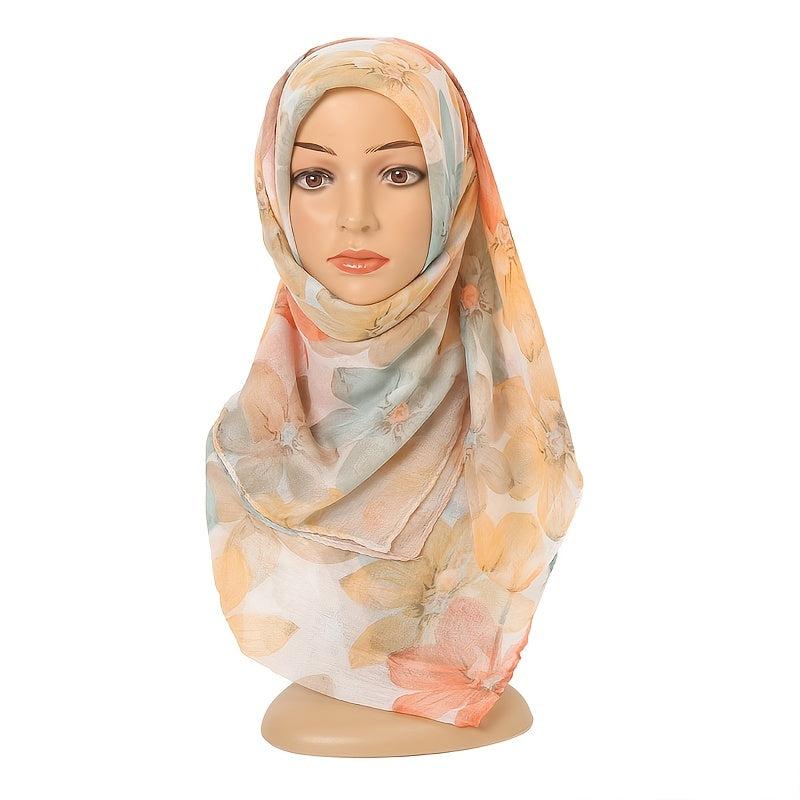 Floral Shawl Warm Yarn Scarf Beach For Women
