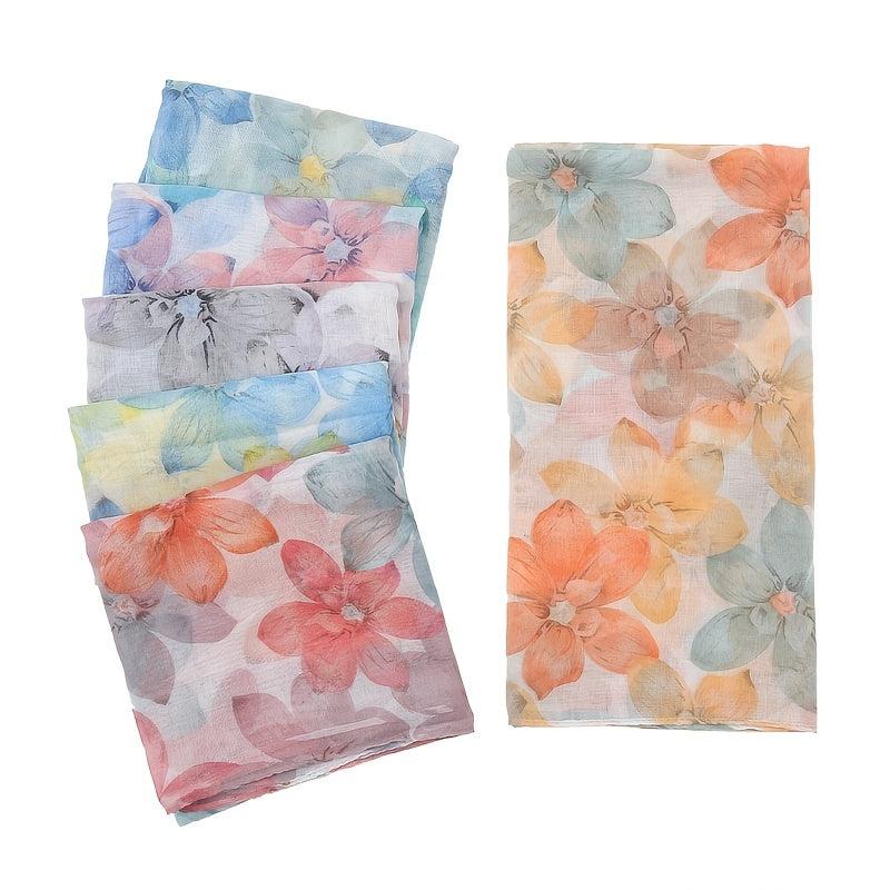 Floral Shawl Warm Yarn Scarf Beach For Women