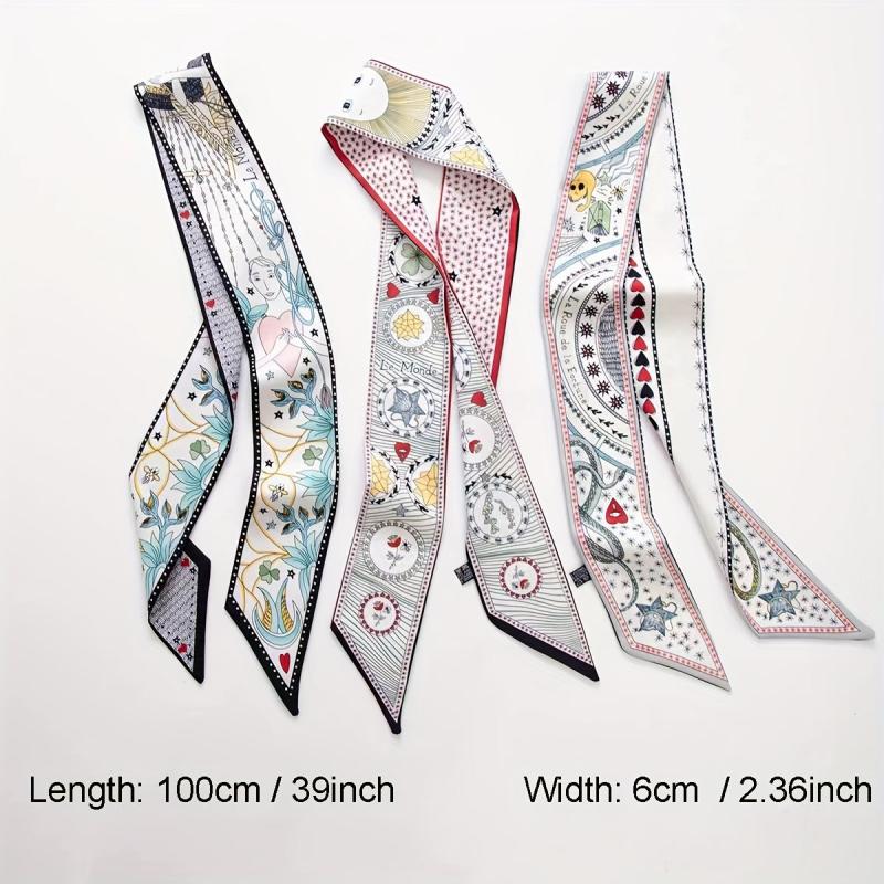 Tarot Double Layer Twill Scarf Silk Ribbon Neckerchief Bag