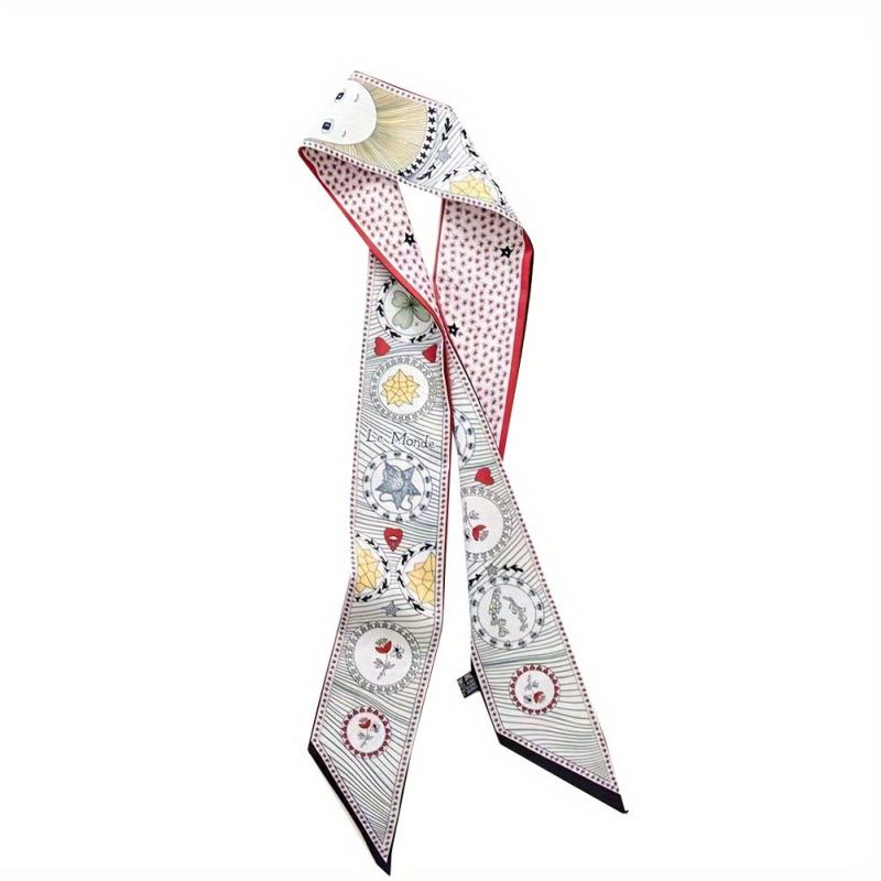 Tarot Double Layer Twill Scarf Silk Ribbon Neckerchief Bag