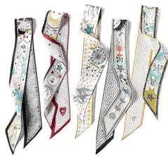 Tarot Double Layer Twill Scarf Silk Ribbon Neckerchief Bag