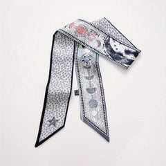 Tarot Double Layer Twill Scarf Silk Ribbon Neckerchief Bag