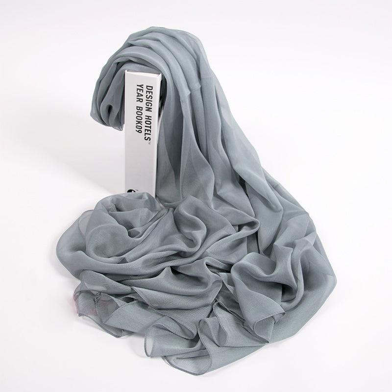 Pink Gradient Ladies Silk Scarf Spring Autumn Winter Shawl Long Gauze Scarf