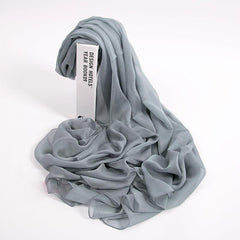 Pink Gradient Ladies Silk Scarf Spring Autumn Winter Shawl Long Gauze Scarf